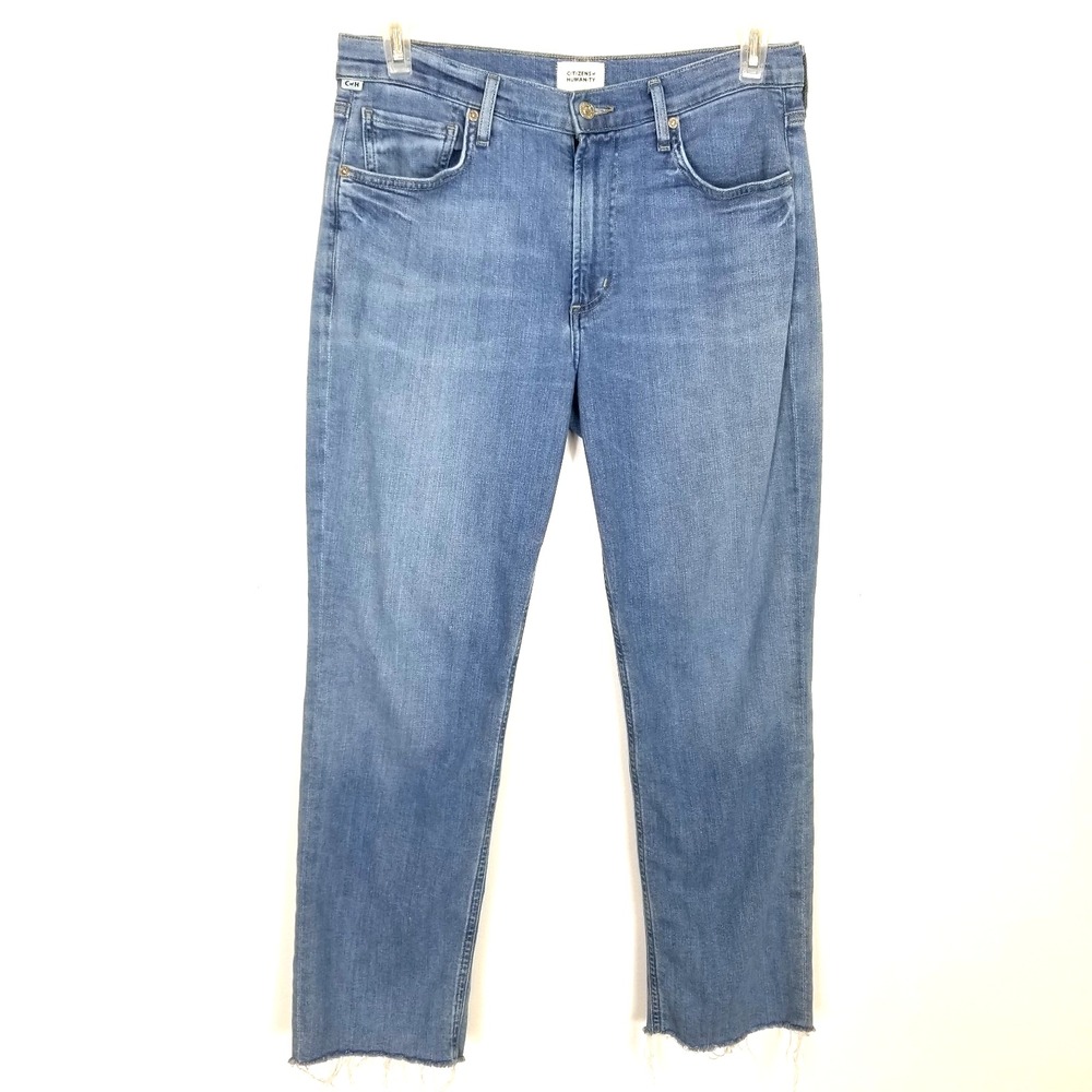 Citizens of Humanity Premium Vintage Isola Jeans Women Sz 31 Blue Straight Crop